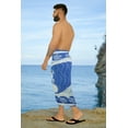 thumbnail image 5 of HAPPY BAY Men's Standard Vacation Dashiki Sarong Full Pareo Beach Wrap One Size Royal, Fish Summer Vacation Aloha, 5 of 5