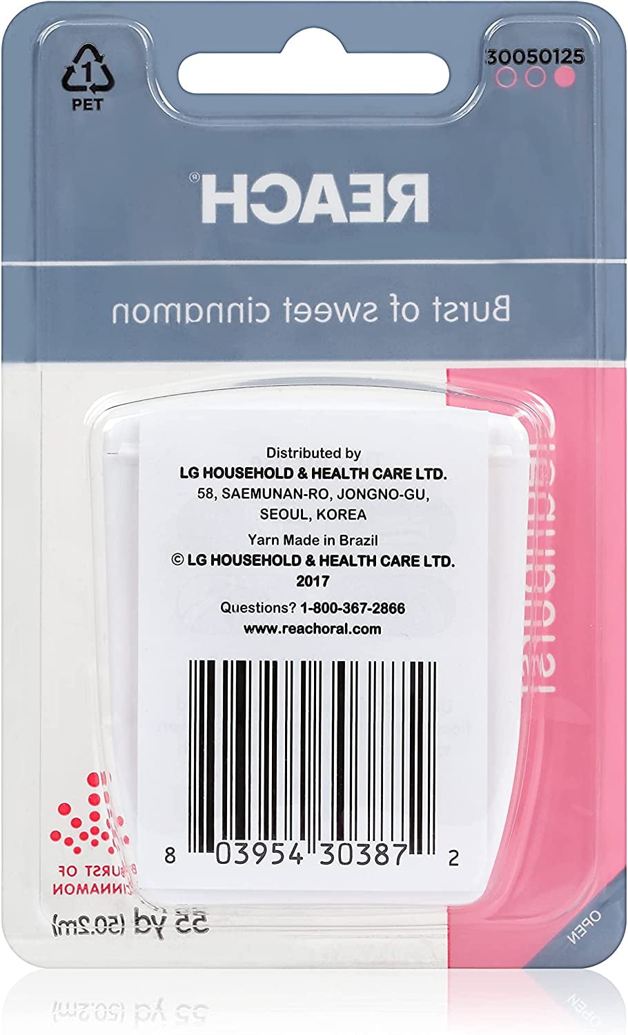 Reach Waxed Dental Floss, Cleanburst Cinnamon, 55 Yards (Pack of 12)