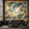 thumbnail image 6 of Moon Stars Magnificent with Serpentine Dragon Like Creatures, Mystical Fantasy for Space Lovers, Galaxy Room Decor, Housewarming Gift, Tapestry Wall Hanging for Bedroom and Dorm, 6 of 7