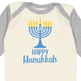 thumbnail image 4 of Inktastic Happy Hanukkah with Blue Menorah Boys or Girls Long Sleeve Baby Bodysuit, 4 of 5
