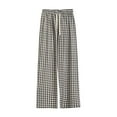 thumbnail image 2 of Roncen Women's Plaid Print Lounge Pants - Lightweight Casual Elastic Waist Loose Fit Trousers for Home & Outdoor Wear, 2 of 3