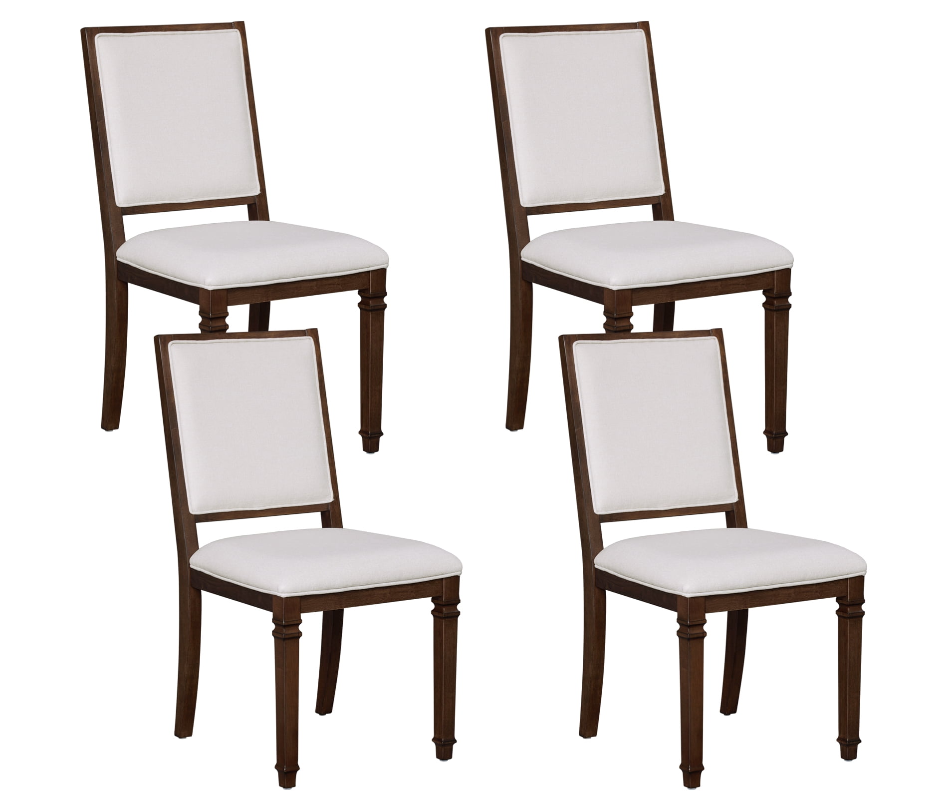 WAMPAT Modern Upholstered Dining Chairs Set of 4,Farmhouse Kitchen Chairs with Fabric Cushion & Solid Back for Dining Room,Living Room,Espresso Brown