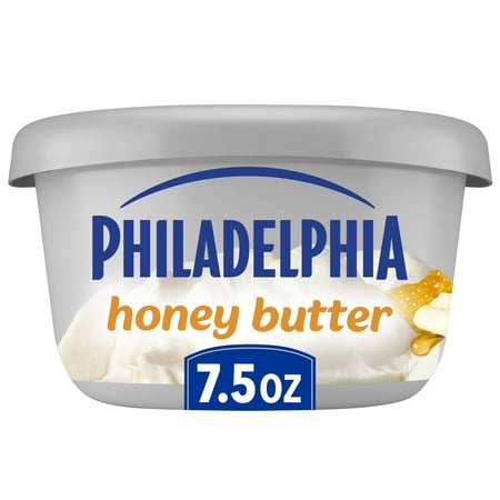 Philadelphia Flavored Cream Cheese Spread, 1 Tub, for Smooth, Spreadable Mornings, Honey Butter Flavored with Other Natural Flavor, No Artificial Preservatives, Flavors or Dyes, 7.5 oz