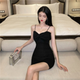 thumbnail image 4 of Strap Robes pour les Femmes Robe Sans Dos Sexy Robes Femmes Solides Club Chaîne de Nuit Fesses Sans Manches Robe Courte Robe Femmes Robe de Hanche (Noir), 4 of 4