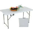 thumbnail image 1 of FDW FHalf Portable Foldable Picnic Table for Office Home Camping Party, White, 1 of 7