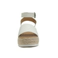 thumbnail image 3 of Soda Topic Open Toe Buckle Ankle Strap Espadrilles Flatform Wedge Casual Sandal, 3 of 5