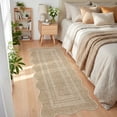 thumbnail image 3 of Nanan 2'x6' Scalloped Jute Runner Rug Natural Solid Rug, Farmhouse Washable Rug Non-Slip Indoor Carpet for Hallway Bedroom Kitchen, Linen, 3 of 8