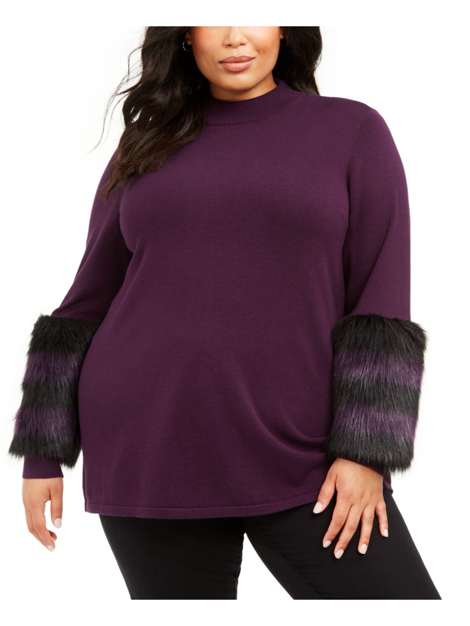 purple fur sweater