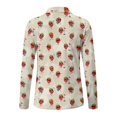 thumbnail image 5 of Jeiento Women's Golf Shirts, Moisture Wicking Cute Golf Strawberry Tops, Long Sleeve V Neck Quick Dry Sun Protection Top for Yoga, Outdoor Travel and Daily Wear, 5 of 7