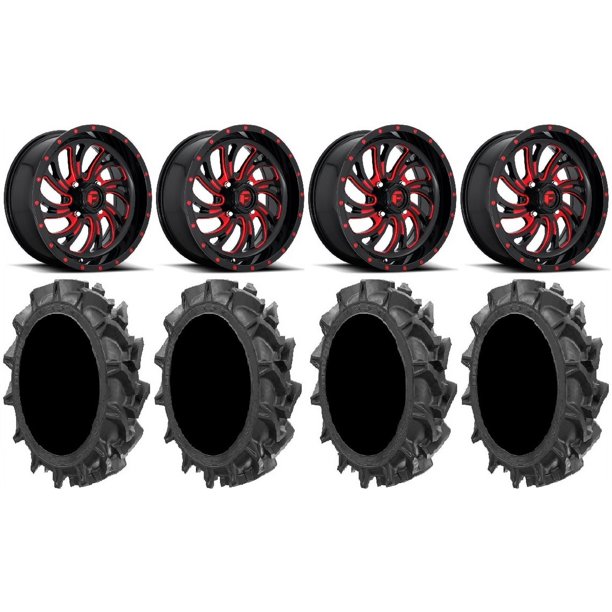 Fuel Kompressor Red 20" Wheels 35" MotoHavok Tires CanAm Maverick X3