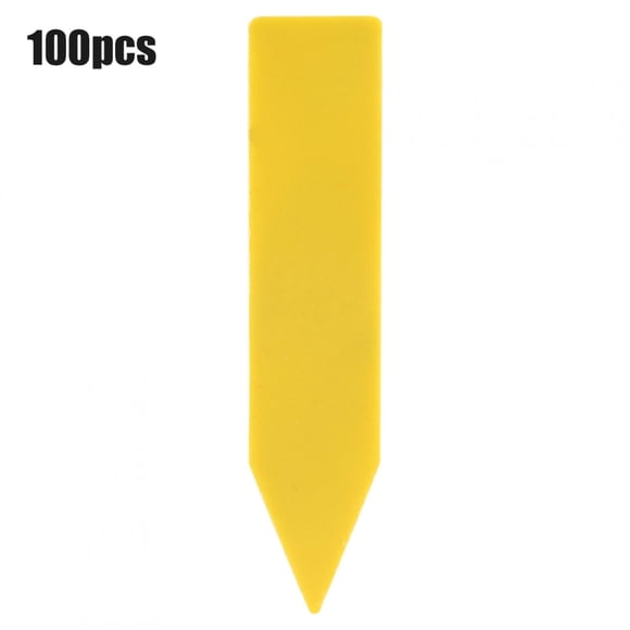ZPSHYD Plastic Plant Labels, 100pcs Gardening Plant Garden Labels, PVC Waterproof, Suitable for Seeds Potted Herbs and Flowers(Yellow)