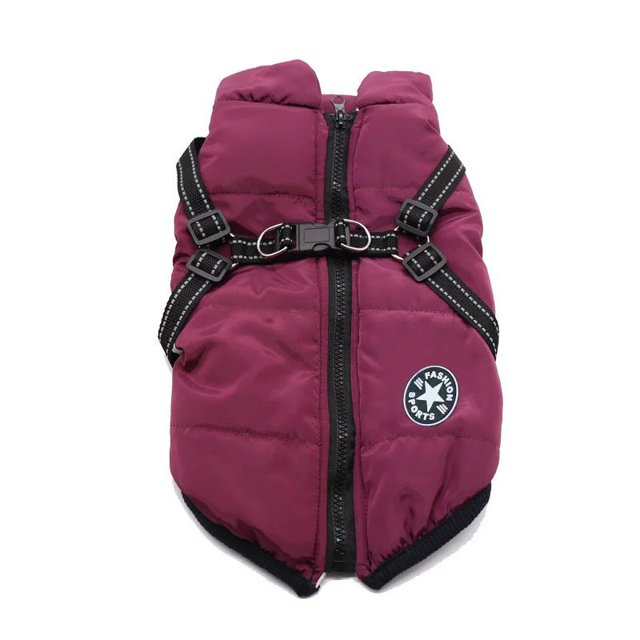 Ropa térmica impermeable transfronteriza para mascotas, abrigo de algodón para perros, protección integrada para el pecho y la espalda, adecuada para Otoño/Invierno