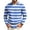 30#Blue, variant on Fashion Warm Toned Wide Striped T-Shirt for Men, Crew Neck Raglan Sleeve Long Sleeve Pullover Top, Soft Fall Casual Streetwear Clothes Orange S