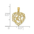 thumbnail image 2 of 14k Gold B Script Letter Name Personalized Monogram Initial In Love Heart Pendant Necklace 17.3x12.57mm Wide 0.6mm Thick, 2 of 2