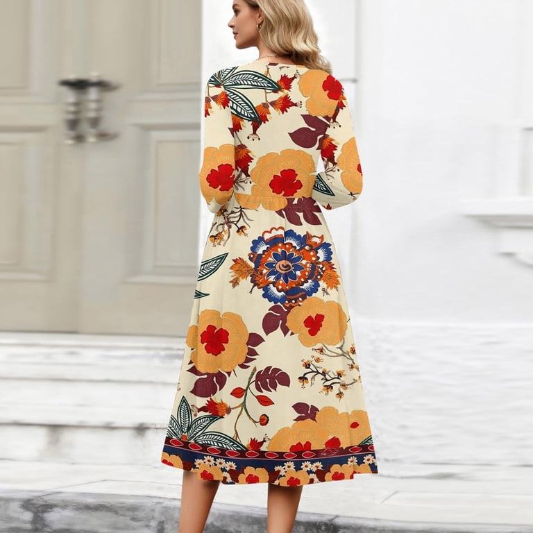 bohemian graduation dresses Wutalume Dress Vintage Floral Size:UK Size 12