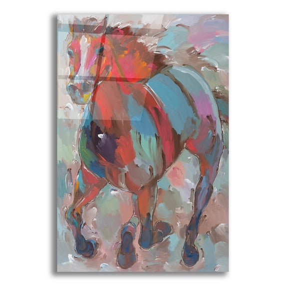 Epic Art 'Red Warrior' by Hooshang Khorasani, Acrylic Glass Wall Art, 12"x16"