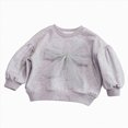 thumbnail image 3 of TOWED22 Little Girls Sweatshirt Cute Toddler Crewneck Long Sleeve Bow Pullover Tops Shirts,4-5Y, 3 of 9