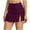 Wine, variant on Womens High Waisted Split Swim Skirt Sporty Drawstring Skirted Swim Bottom Solid Color Single Piece Swimsuit Skirt Beach Bathing Suit Navy