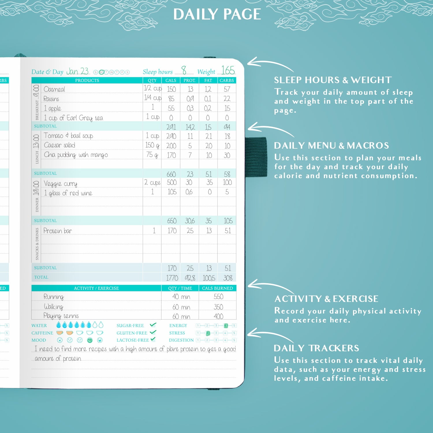 Legend Wellness Planner & Food Journal