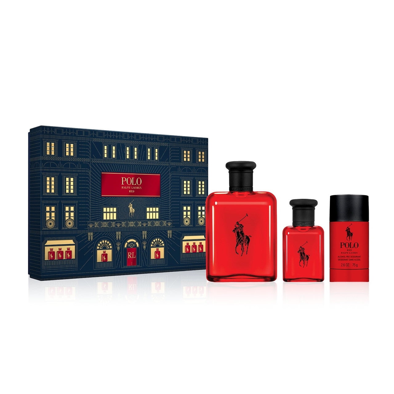 Ralph Lauren Polo Red 3 Piece Set For Men: 4.2 Oz Eau De Toilette
