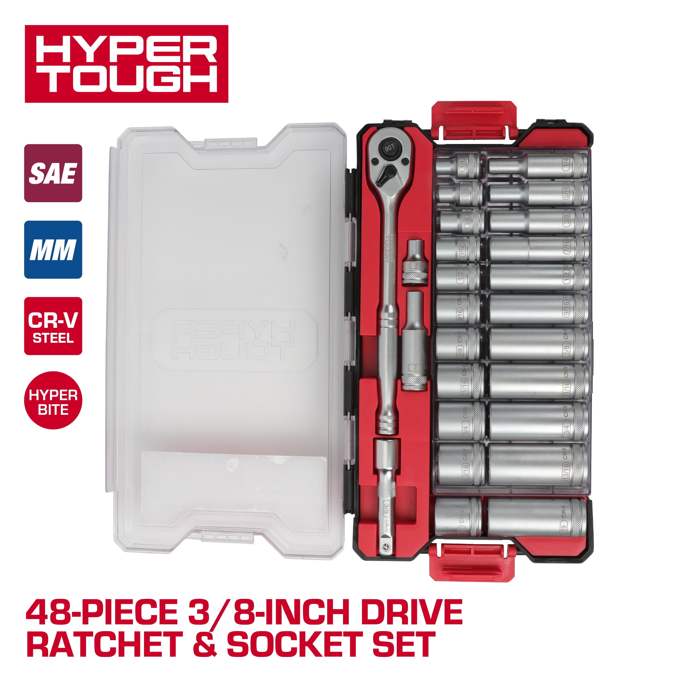 Hyper Tough 170-Piece 1/4, 3/8 and 1/2-inch Drive Mechanics Tool