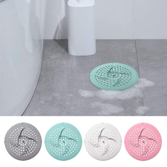 1 PackHair Catcher,4.52" Square Hair Drain Cover for Shower Silicone Hair Stopper with Suction Cup,Easy to Install Suit for Bathroom,Bathtub,Kitchen,Green