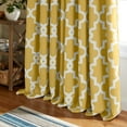 thumbnail image 2 of TOWN & COUNTRY EVERYDAY Ironwork Geo Trellis Sateen Indoor Curtains, Room Darkening Blackout, Grommet Top, Energy Efficient, 2-Pack Set, 52"x108", Sundress Yellow, 2 of 10