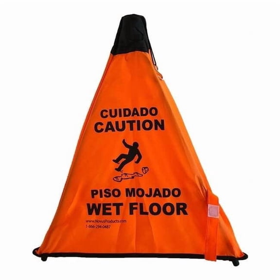 Novus Products Wet Floor Sign,Orange,18-1/2" H,16-1/2"W PC111O-ORANGE