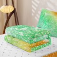 thumbnail image 5 of jejeloiu Green Orange Sparkle Print Zipper Twin Comforter Sets with Fitted Sheet and 2 Pillowcases Kids,Colorful Gradient Pattern Zipper Bedding Set For Girls,Reversible,4-Piece, 5 of 7