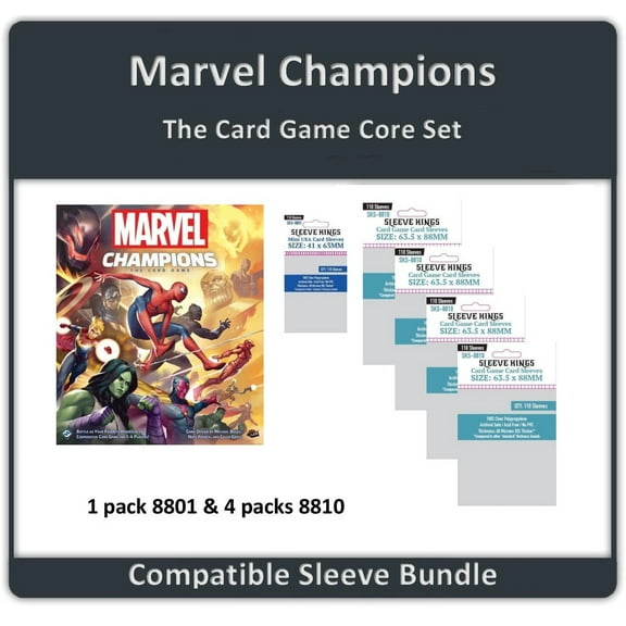 "Marvel Champions: The Card Game Core Set" Compatible Sleeve Bundle (8801 X 1   8810 X 4)