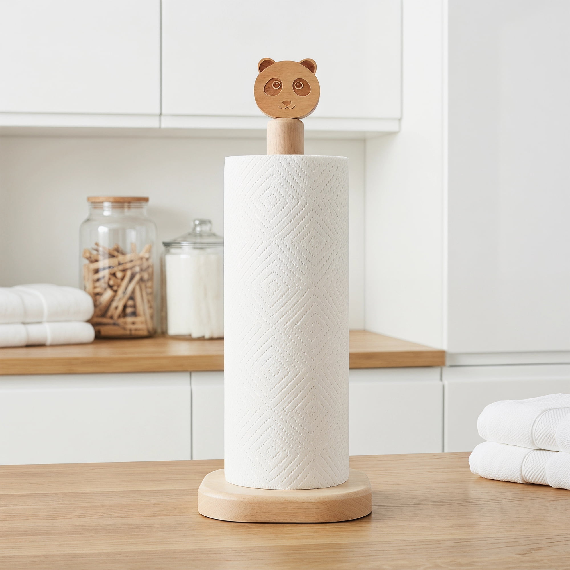 Unique Bargains Paper Towel Holder Countertop Non Slip Base Dispenser Frog 13.2x5.1inch