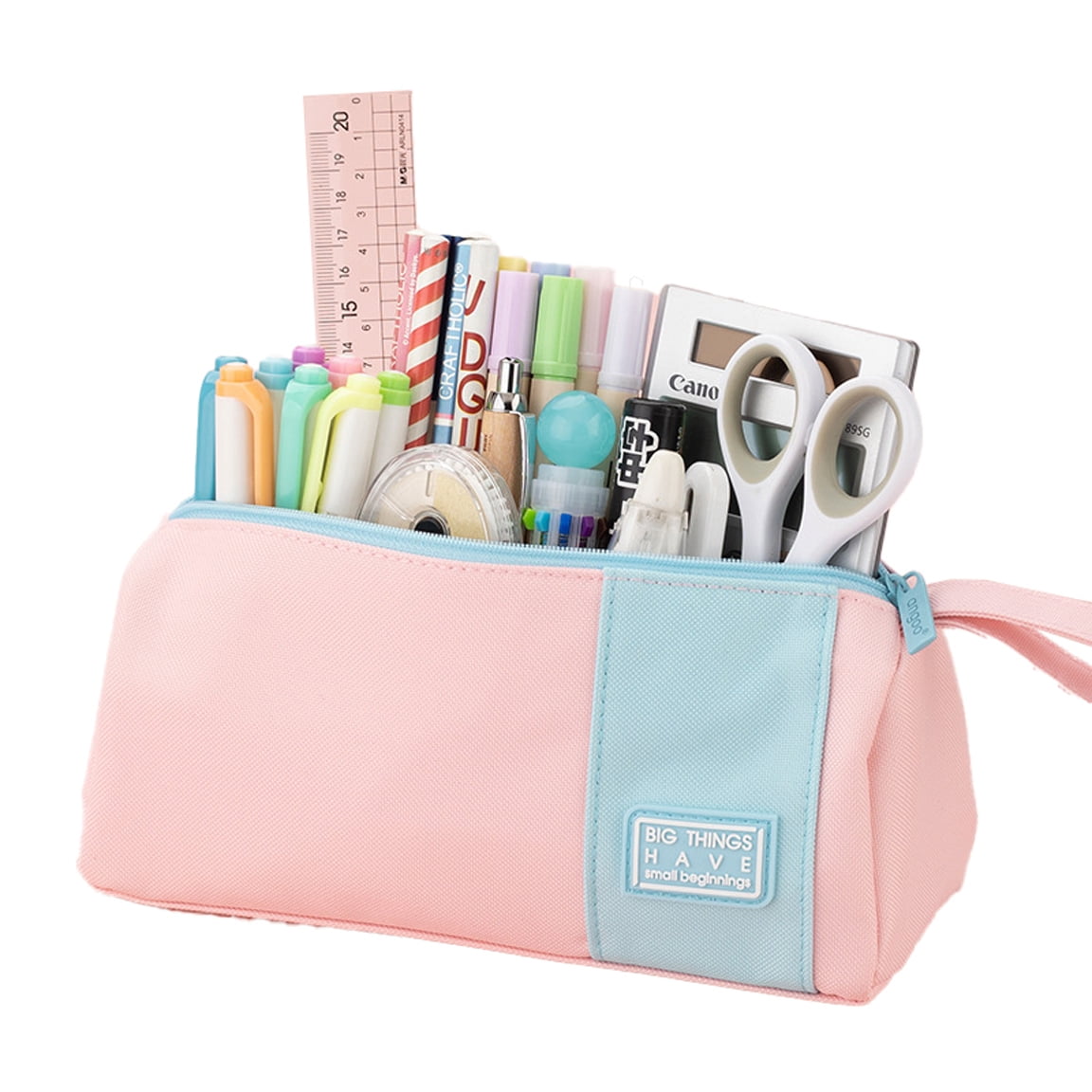 Large Canvas Pencil Case, Big Capacity Pencil Bag Pouch Pen Case