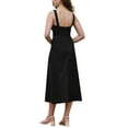 thumbnail image 3 of INSPIRE CHIC Tank Dress for Women Square Neck Sleeveless Zipper A Line Summer Casual Maxi Dresses L Black, 3 of 6