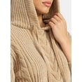 thumbnail image 4 of Time and Tru Women's Velveteen Hoodie Pullover Sweater with Long Sleeves, Sizes XS-XXXL, 4 of 5