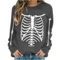 thumbnail image 2 of Inverlee Halloween Sweatshirts for Women Plus Size Pumpkin Ghost Graphic T-shirt Work Round Neck Sweatshirt Long Sleeve Dressy Casual Pullover Tops Halloween Clothes, 2 of 6