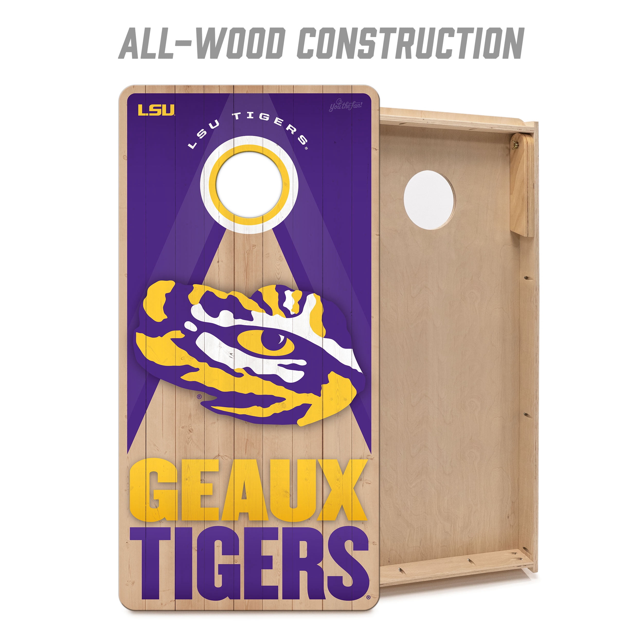 YouTheFan NCAA LSU Tigers 2X4 Slogan Series Cornhole NO BAGS