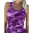 thumbnail image 3 of DYMADE Women Camouflage Print Round Neck Casual Baggy Tank Tops, 3 of 4