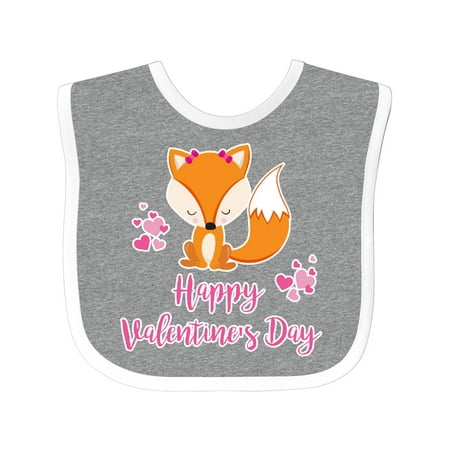 

Inktastic Happy Valentine s Day Fox Gift Baby Boy or Baby Girl Bib
