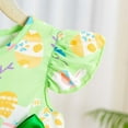 thumbnail image 5 of TZEWGL Infant Girls Spring/Summer Easter Romper Dress Full Print With Bowknots Flutter Sleeve Princess Dress for Kids 9-12 Months, 5 of 7