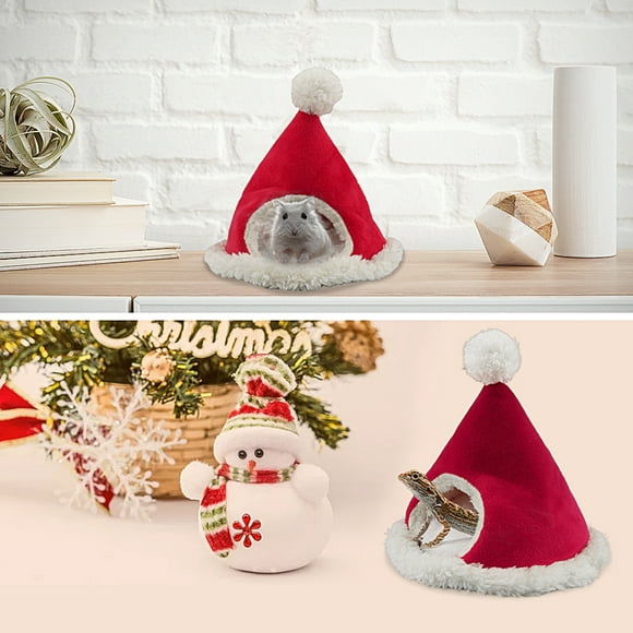 Christmas Guinea Pig Bed Fleece Small Animals Bed Hamster Mini House For Dutch Pig Sugar Glider Hedgehog