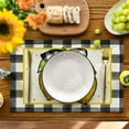 thumbnail image 2 of Buffalo Plaid Lemon Placemats for Dining Table, 12 x 18 Inch Summer Seasonal Decoration Rustic Washable Table Mats Set of 4, 2 of 6