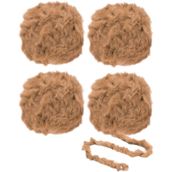 35yds Faux Fur Yarn, 4 Skeins Super Soft Chunky Polyester Fuzzy Yarn for Crochet Knit Blanket Rug Sweater Scarf Hat Bear Craft