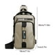 thumbnail image 3 of Mochila bandolera para hombre mujer | Bolsa de pecho ajustable para el hombro con orificio para auriculares | Poliéster ligero | Tamaño compacto para tabletas de 7,9" | Azul Caqui Gris Oscuro | 11,8, 3 of 7