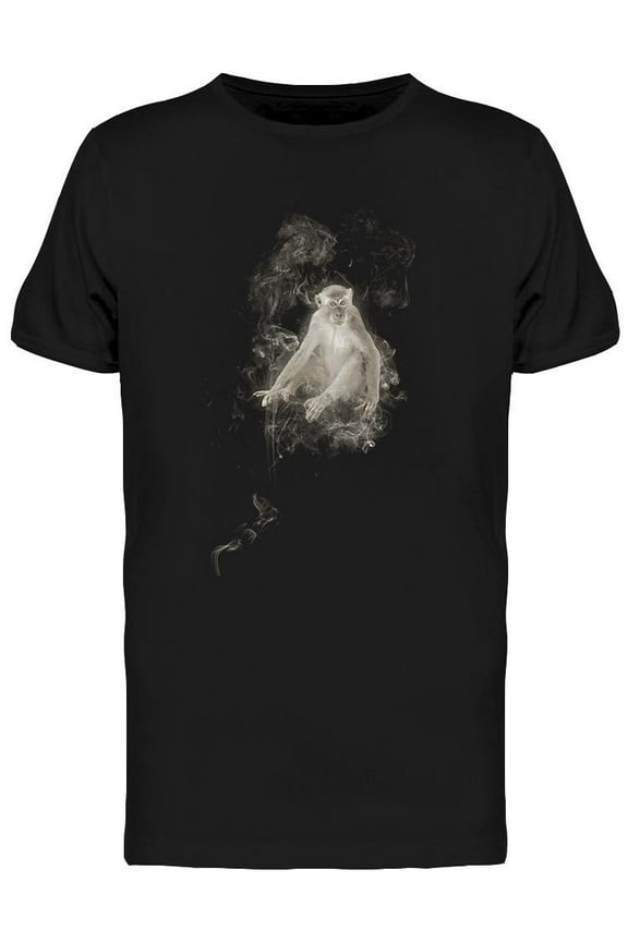 Monkey Coming Up From Smoke T-Shirt Men -Image by Shutterstock, Male XX-Large