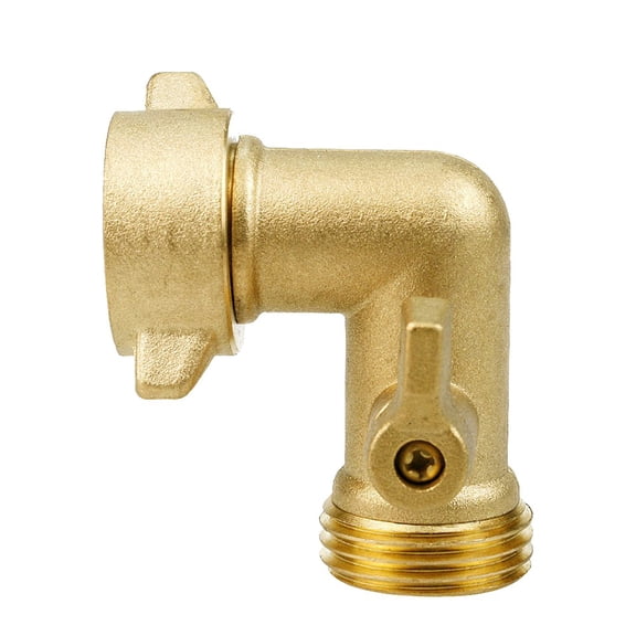 90° Brass Elbow Shut-Off Valve:for Durable, Leak-Proof Garden Hose Connector