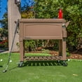 thumbnail image 3 of Permasteel 80-Qt Antique Outdoor Steel Patio Cooler on Wheels, Rolling Cooler Cart, Wooden Teak Style, Taupe, 3 of 16