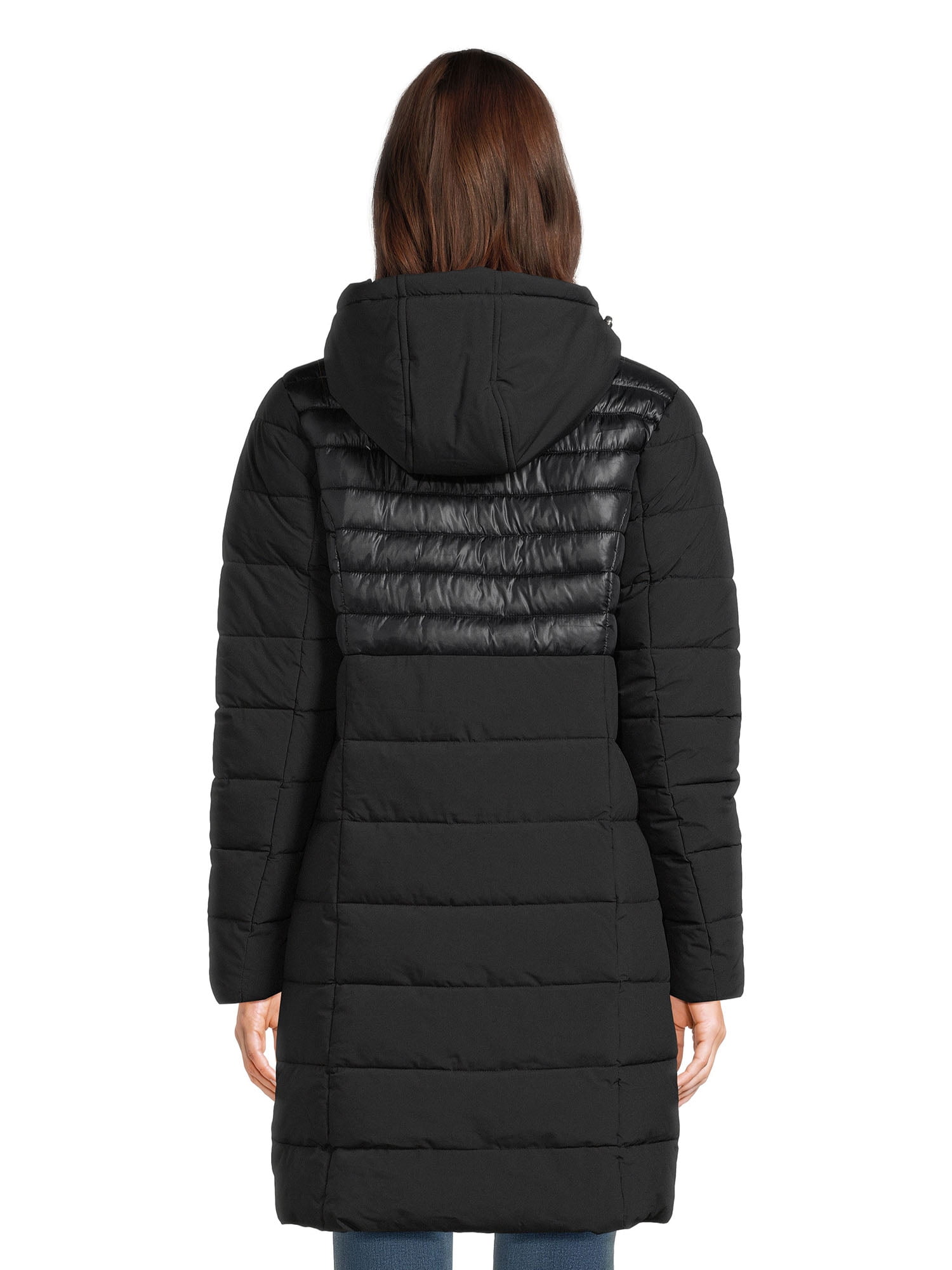 Big Chill Women's Down Blend Long Tech Stretch Jacket with Hood