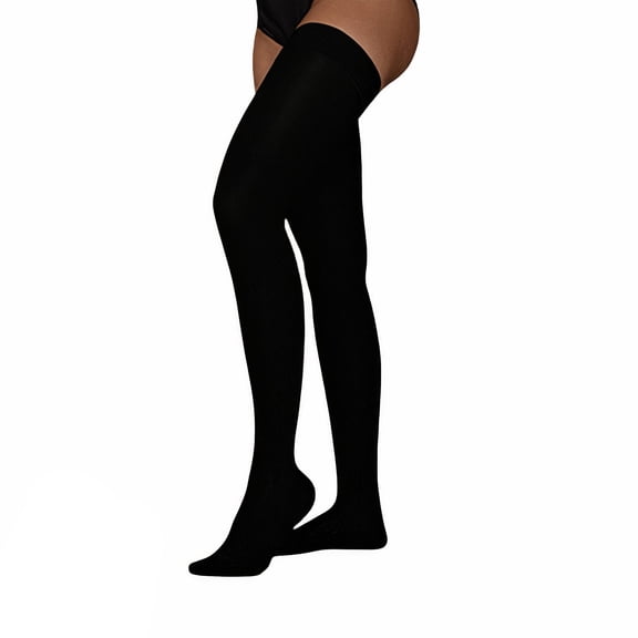 Juzo Move 30-40 mmHg Compression Stockings, Thigh High, Silicone Band, Closed Toe | Compression Socks for Severe Varicosities & Edema, Chronic Venous Insufficiency, Post-Op | Black, X-Small (I)