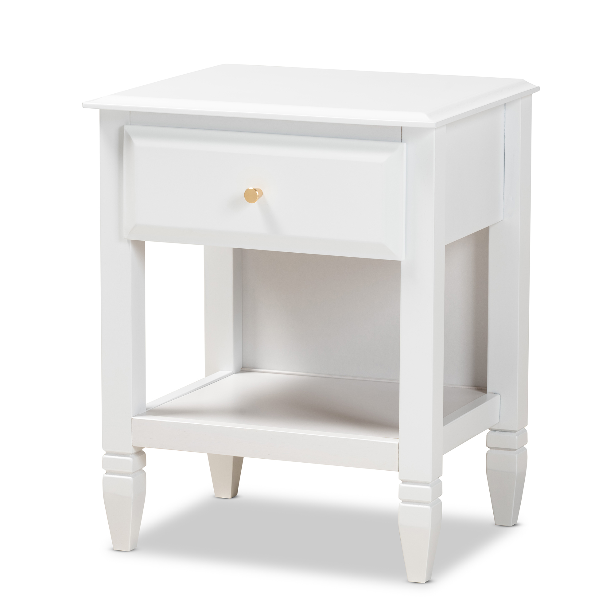 Baxton Studio Naomi Classic and Transitional White Finished Wood 1-Drawer Bedroom Nightstand - image 2 of 9