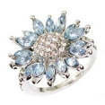 thumbnail image 2 of Simple Sunflower Ring for Women with Light Blue Zircon Alloy Inlaid Artificial Gemstone Diamond Treatment, 2 of 5